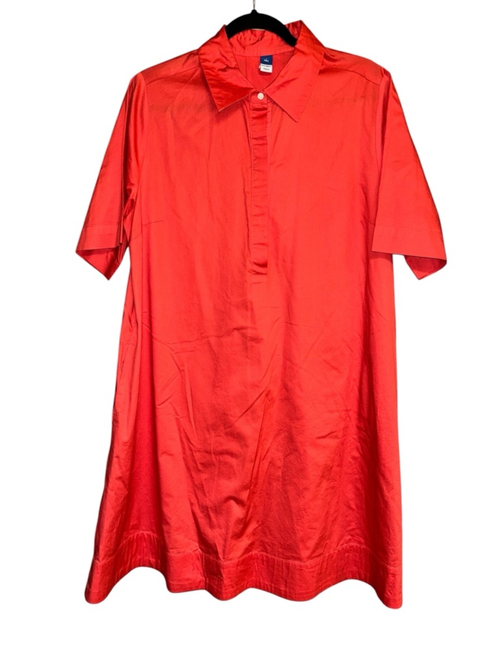 Old Navy Large TALL Cotton Orange Short-Sleeve Shirt Dress